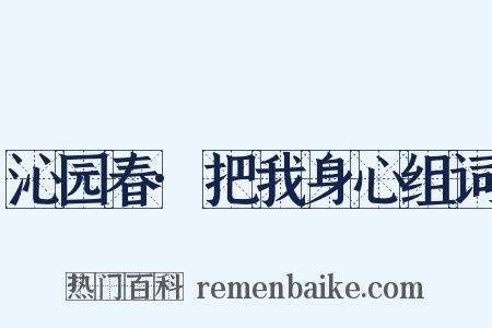 沁园春·把我身心组词是什么意思的图片